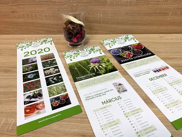 spirálozott falinaptár