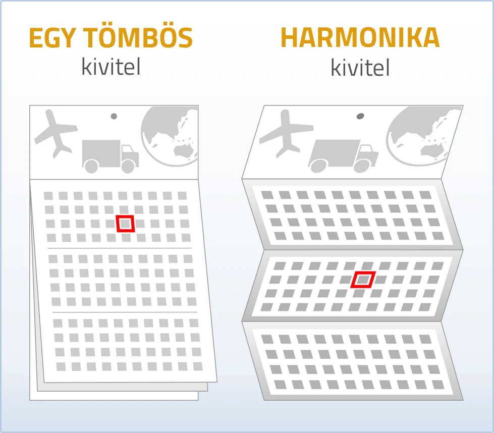 Speditőr naptár változatok